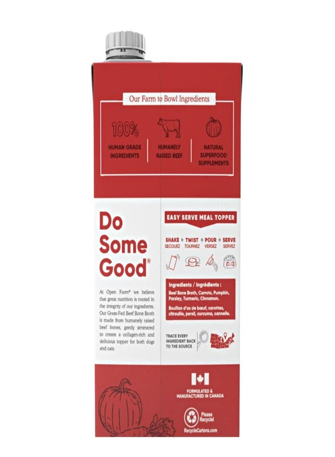 Open Farm مرق عظام لحم البقر المُغذّى على العشب من أوبن فارم، مُكمّل غذائي للكلاب والقطط، مصنوع من لحوم وأطعمة فائقة الجودة من مصادر مسؤولة، بدون نكهات أو مواد حافظة اصطناعية، 32 أونصة - Image 2