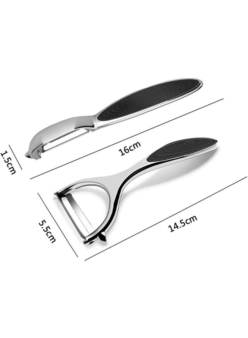 2PCS Stainless Steel Vegetable Peeler Set, Y-Shaped and I-Shaped Fruit and Potato Peelers with Sharp Blades and Non-Slip Handles for Kitchen Use - Image 5