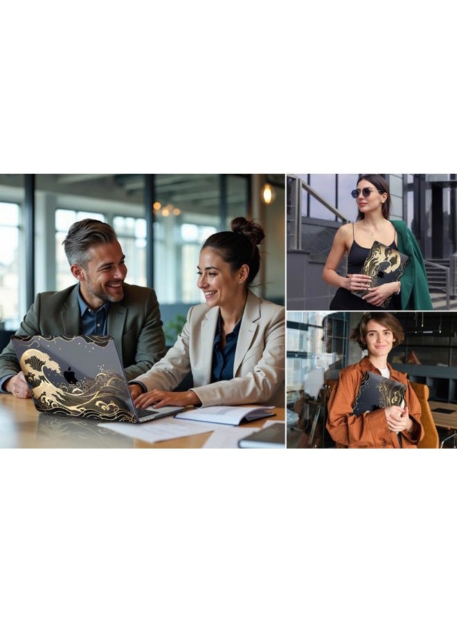 DONGKE Compatible with MacBook Pro 16 Inch Case (2026-2021 Release, M5 M4 M3 M2 M1 Pro/Max Chip), Plastic Hard Shell Cover with Keyboard Cover & Screen Protector for MacBook Pro 16", Golden Wave - Image 3