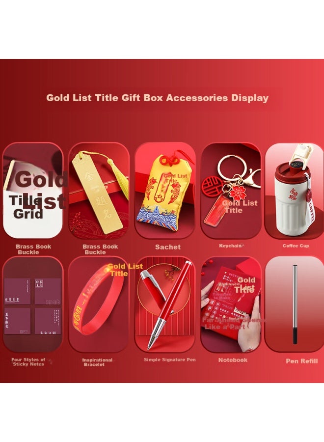Longe Golden List Title Gift Box For Academic Banquet, Academic Gift, Hand Gift For Middle School Entrance Ceremony, Graduation Season Gift For Classmates, Adult Gift For 18th Birthday For Boys And Gi - Image 1