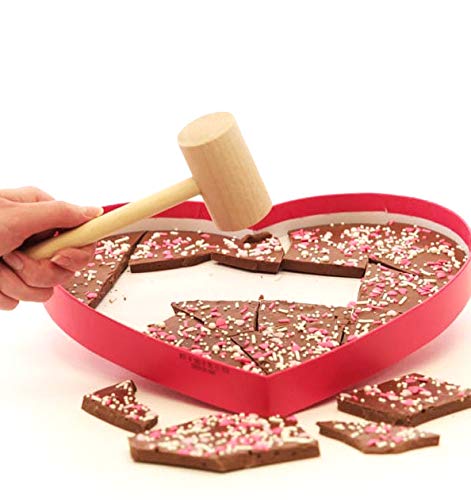 DOMG 18 Pieces Wooden Breakable Heart Hammers for Chocolate, Small Wood Candy Mallets - Image 3