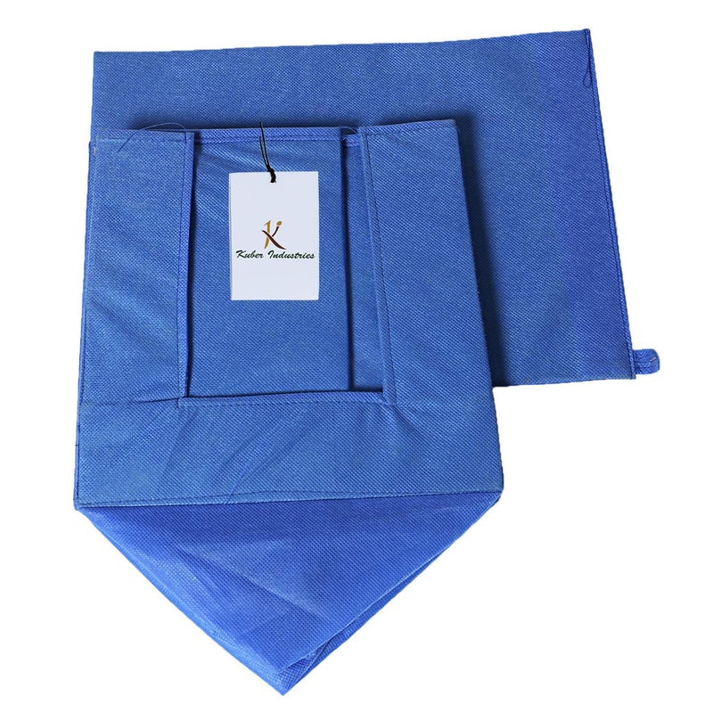 Kuber Industries Kuber Industries 3 Pieces Non Woven Shirt StackerShirt Organizer Wardrobe Organizer BlueKUBMART2880  - Image 4