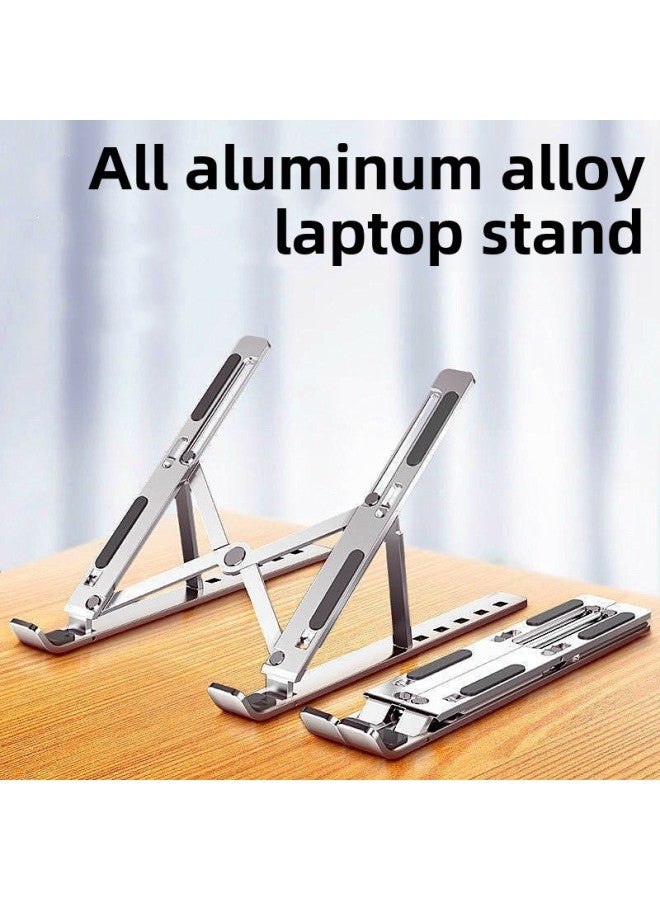 Aluminum Alloy Notebook Bracket Tablet Aluminum Alloy Computer Bracket Folding Lifting Desktop Vertical Computer Bracket-Color:All Aluminum Alloy Black - Image 3