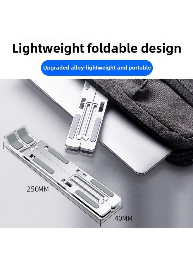 Aluminum Alloy Notebook Bracket Tablet Aluminum Alloy Computer Bracket Folding Lifting Desktop Vertical Computer Bracket-Color:All Aluminum Alloy Black - Image 4