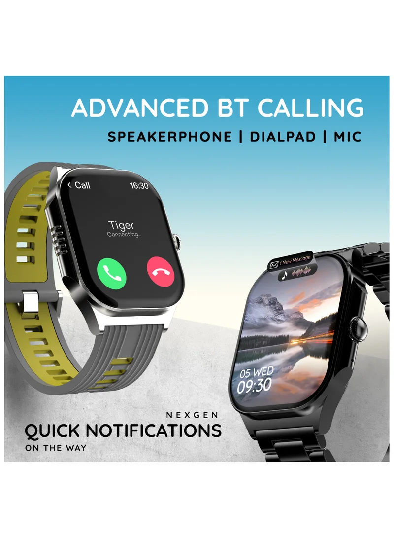 Pebble Alive 1.99" Always on Amoled Display Smartwatch, Quick Notification, Magnetic Charging, IP67 Water Resistance, BT Calling, Health Suite, Multisport Mode, AI Voice Assistance, Sunrise Grey