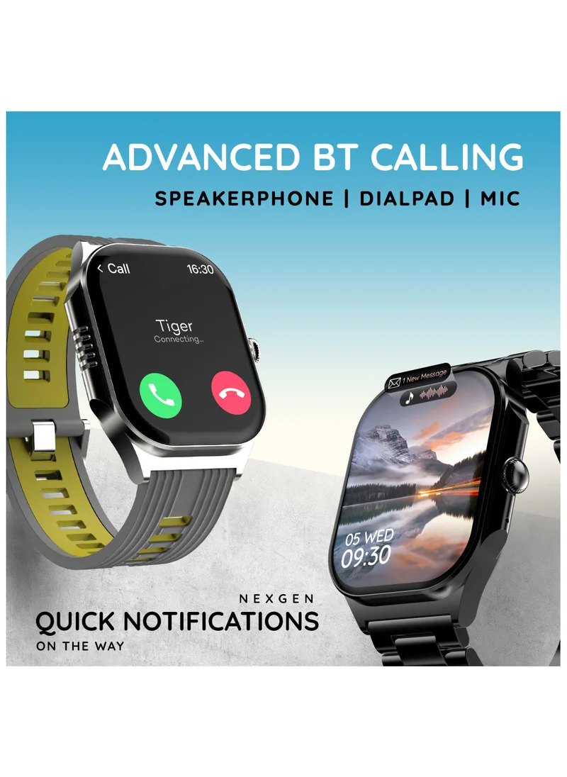 Pebble Alive 1.99" Always on Amoled Display Smartwatch, Quick Notification, Magnetic Charging, IP67 Water Resistance, BT Calling, Health Suite, Multisport Mode, AI Voice Assistance, Sunrise Grey