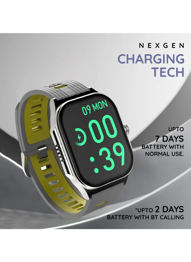 Pebble Alive 1.99" Always on Amoled Display Smartwatch, Quick Notification, Magnetic Charging, IP67 Water Resistance, BT Calling, Health Suite, Multisport Mode, AI Voice Assistance, Sunrise Grey