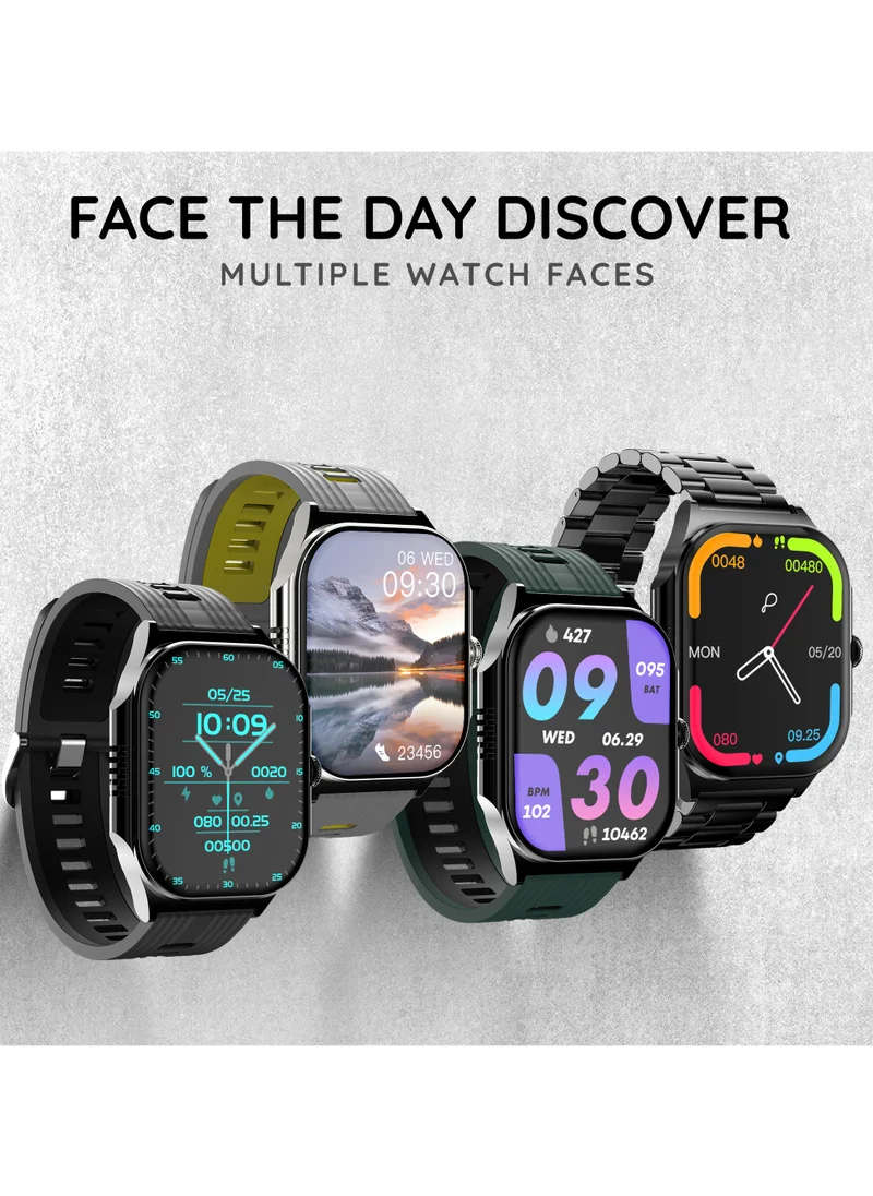 Pebble Alive 1.99" Always on Amoled Display Smartwatch, Quick Notification, Magnetic Charging, IP67 Water Resistance, BT Calling, Health Suite, Multisport Mode, AI Voice Assistance, Sunrise Grey