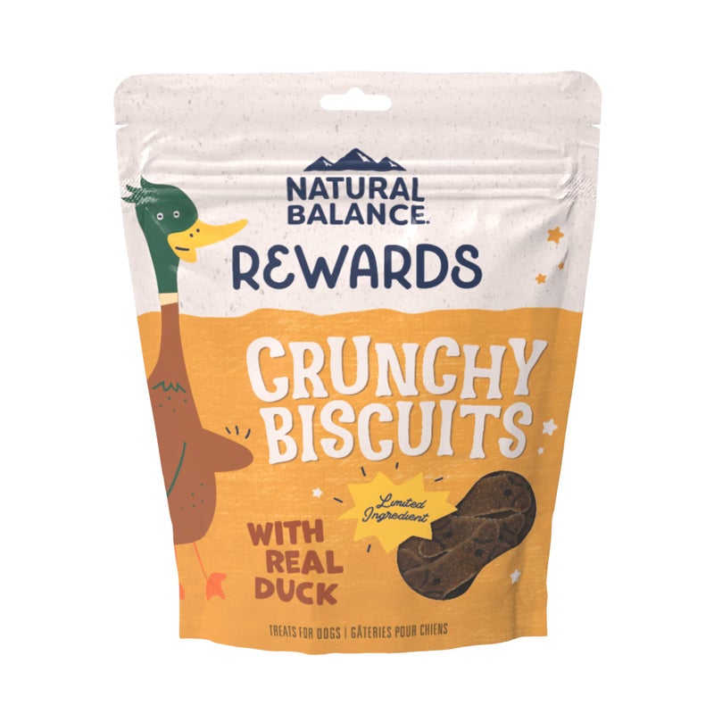 Natural Balance Limited Ingredient Rewards Crunchy Biscuits, Grain-Free Dog Treats for Adult Dogs of All Breeds, Duck Recipe, 28 Ounce (Pack of 1) - Image 1