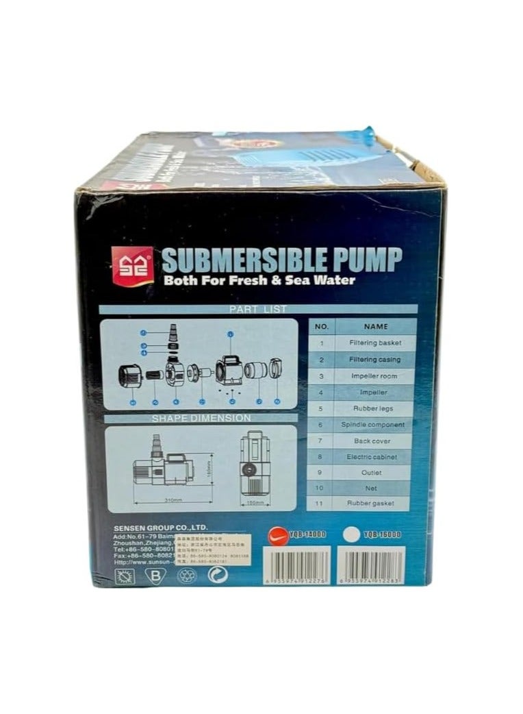 Submersible Water Pump 14000, YQB, 20000 LPH, 420W, 10M Water Pumping Height, Heavy-Duty Pump for Ponds, Aquariums, Fountains, Waterfalls & Irrigation - Image 2