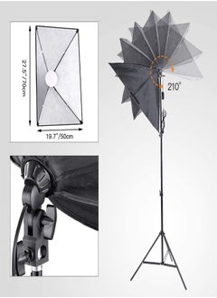PADOM Padom Softbox Lighting Kit Photography Studio Light with 19.7"X27.5" Reflector and 3 Colors Temperature 150W Bulb with Remote, Professional Photo Studio Equipment for Portrait Video  - Image 4