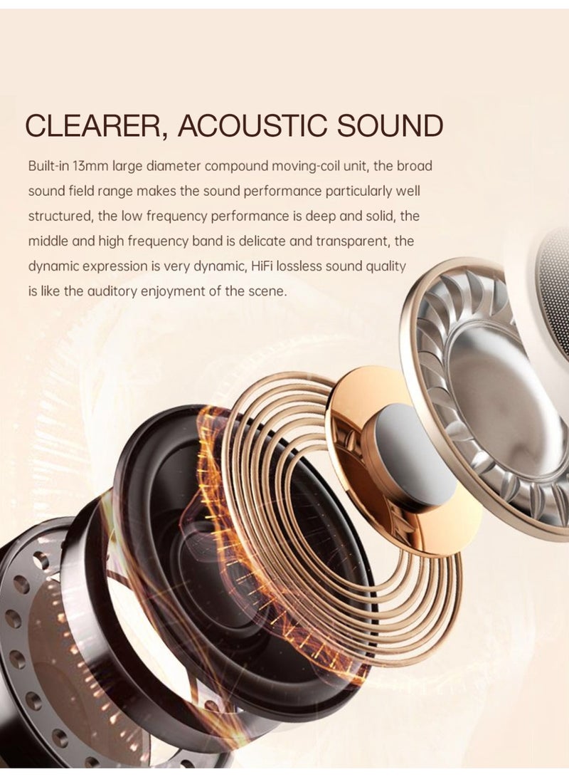 زيبفورس السماعات اللاسلكية الحقيقية، السماعات البلوتوث 5.4 شكل نصف داخل الأذن، السماعات البلوتوث بتشغيل لمس سهل، السماعات الخفيفة الوزن ومريحة с تقليل الضوضاء واتصال واضح، نصفيات الأذن الناعمة مع تصميم مطابق لجسم الإنسان لاستخدام اليومي والعمل والدراسة والسفر - Image 4