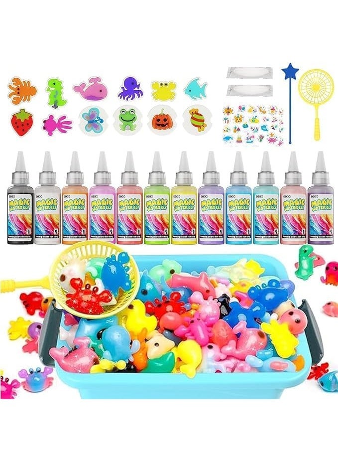 Magic Water Elf Toy Kit,12 Colors 3D DIY Water Gel Beads Kit with 14 Animal Molds,Complete Water Toy Set with Storage Box,Handmade STEM Craft Kits for Boys Girls Age 4+, Birthday Christmas Gift - Image 4