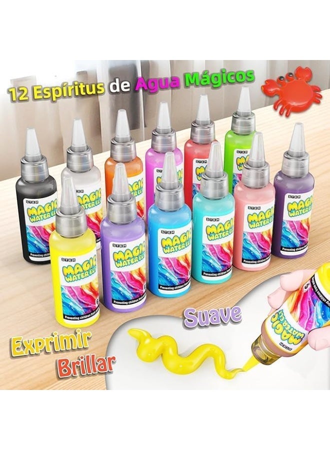 Magic Water Elf Toy Kit,12 Colors 3D DIY Water Gel Beads Kit with 14 Animal Molds,Complete Water Toy Set with Storage Box,Handmade STEM Craft Kits for Boys Girls Age 4+, Birthday Christmas Gift - Image 2