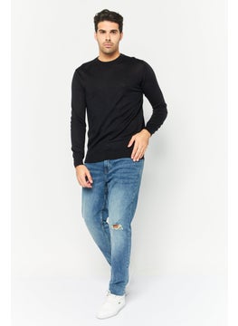 Sorbino Men Crew Neck Plain Sweater, Black  - Image 2