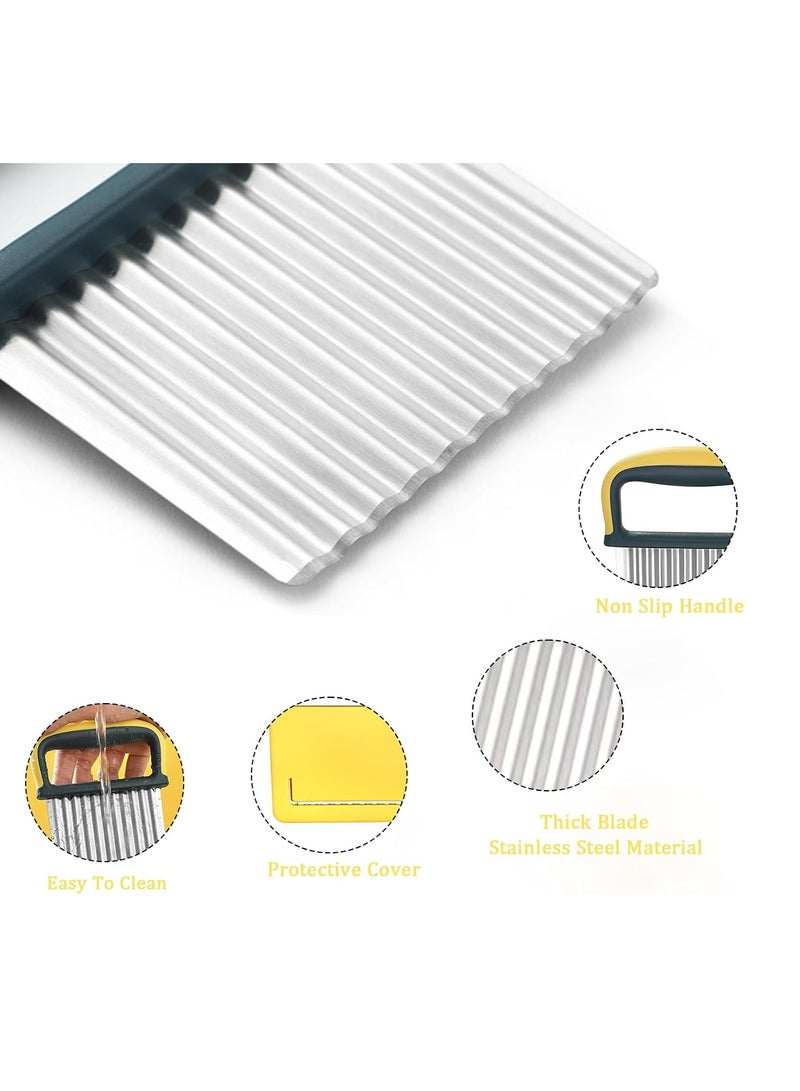 Oasisgalore Stainless Steel Crinkle Cutter, Yellow, for Potatoes, Carrots, Chips, and French Fries  - Image 4