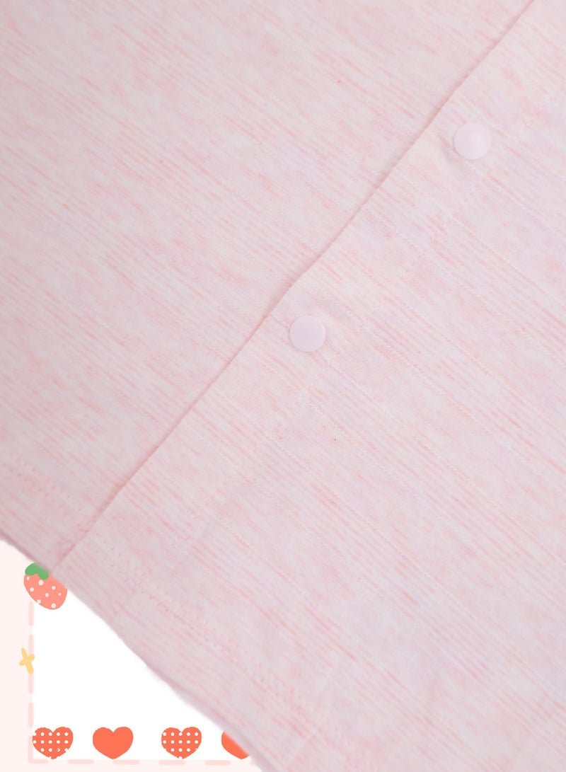 Baby 2-Pack Short Sleeve Tops - Cotton Blend Jacquard, Front Snap Closure, Duck Pendant - For 3-18 Months  - Image 5