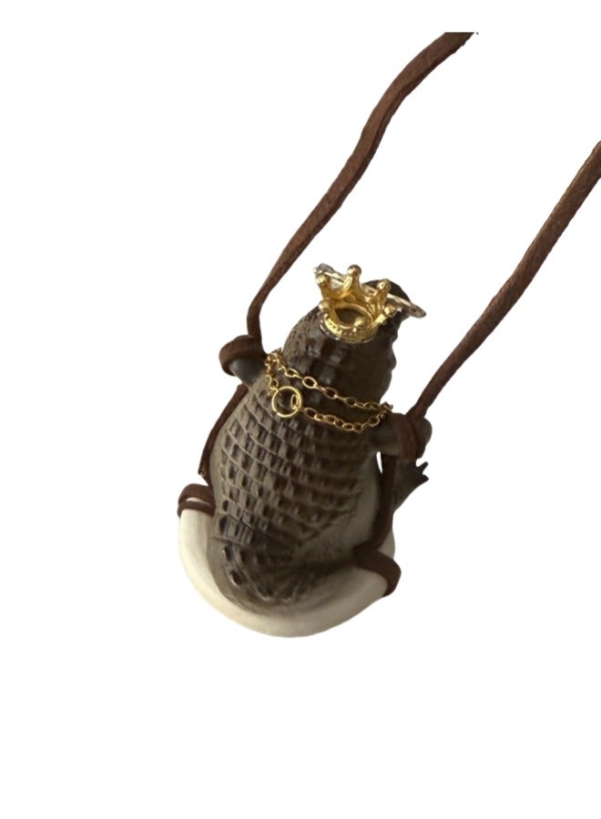 قلادة تزيين مرآة الرؤية الخلفية للسيارة على شكل تمساح ممتلئ الجسم، إكسسوارات تزيين السيارة اللطيفة والشخصية - Image 4