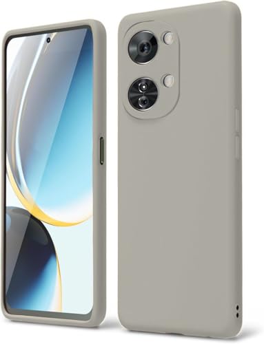 DIZORO Microfiber Candy Case Compatible for Oneplus Nord 3 5G Smooth Touch Cushion Liquid Soft Silicone Gel Rubber Phone Cases Non-Slip Full Body Protective Shockproof Back Cover (Stone Grey) - Image 1
