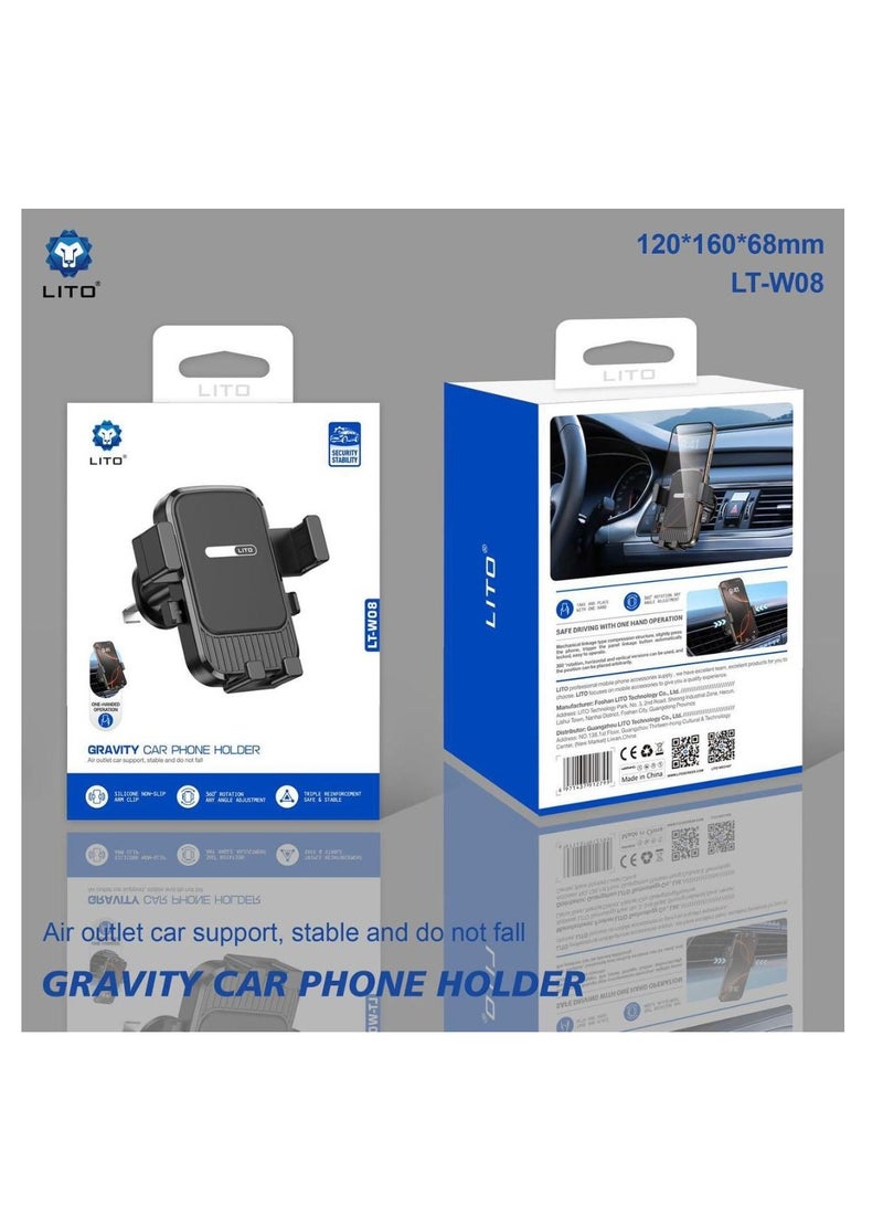حامل موبايل للسيارة من ليتو LT-W08 – تثبيت مغناطيسي قوي على التابلوه والزجاج - Image 2