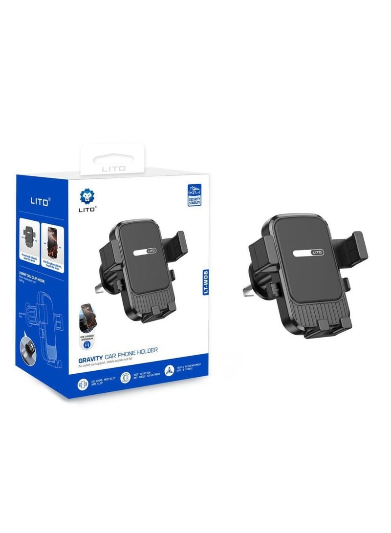 حامل موبايل للسيارة من ليتو LT-W08 – تثبيت مغناطيسي قوي على التابلوه والزجاج - Image 1