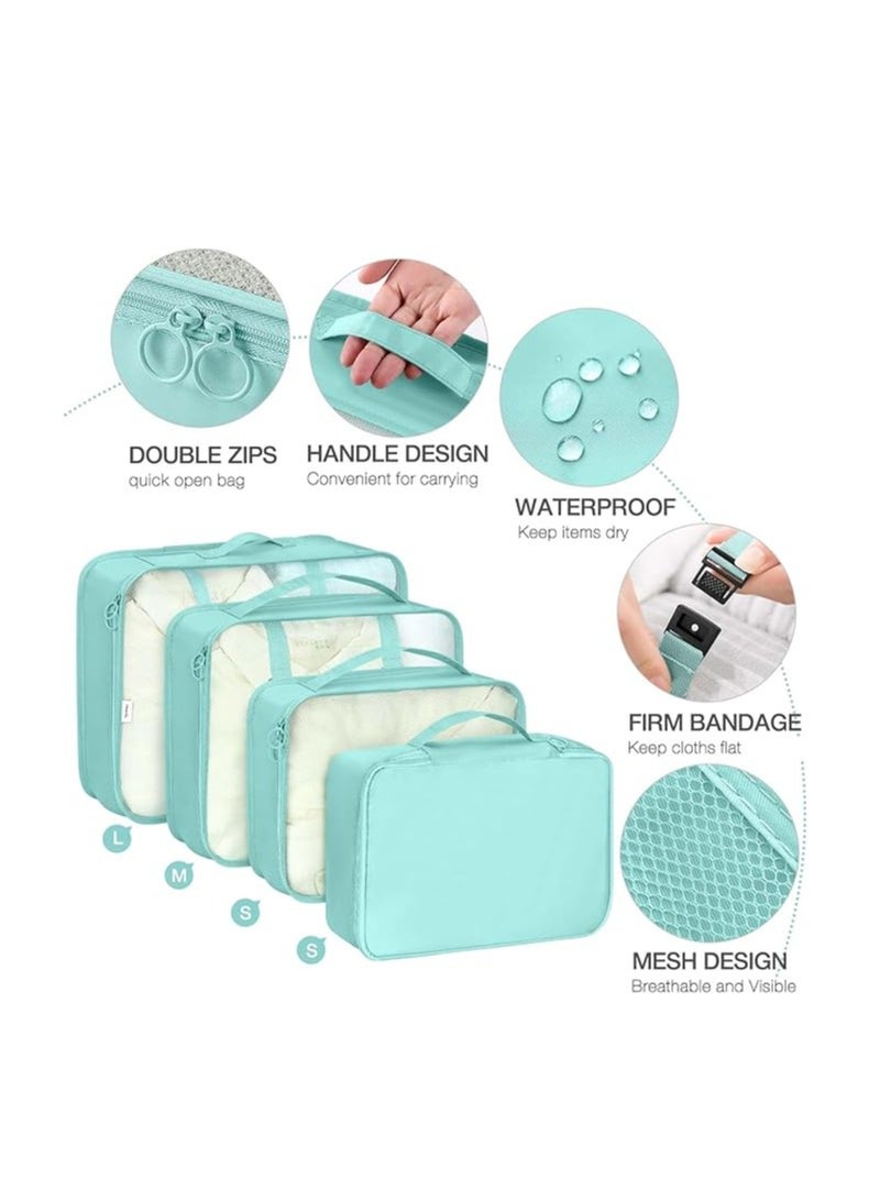 7-Piece Luggage Packing Organizers Set – Travel Packing Cubes with Shoe Bag, Cosmetics Bag, Clothing Organizers, Compression Packing Cubes, Travel Accessories for Easy Organization, Luggage Organizer Set, Space-Saving Travel Solution, Packing Cube Set for Suitcase, Carry-On, Travel Gear - Image 3