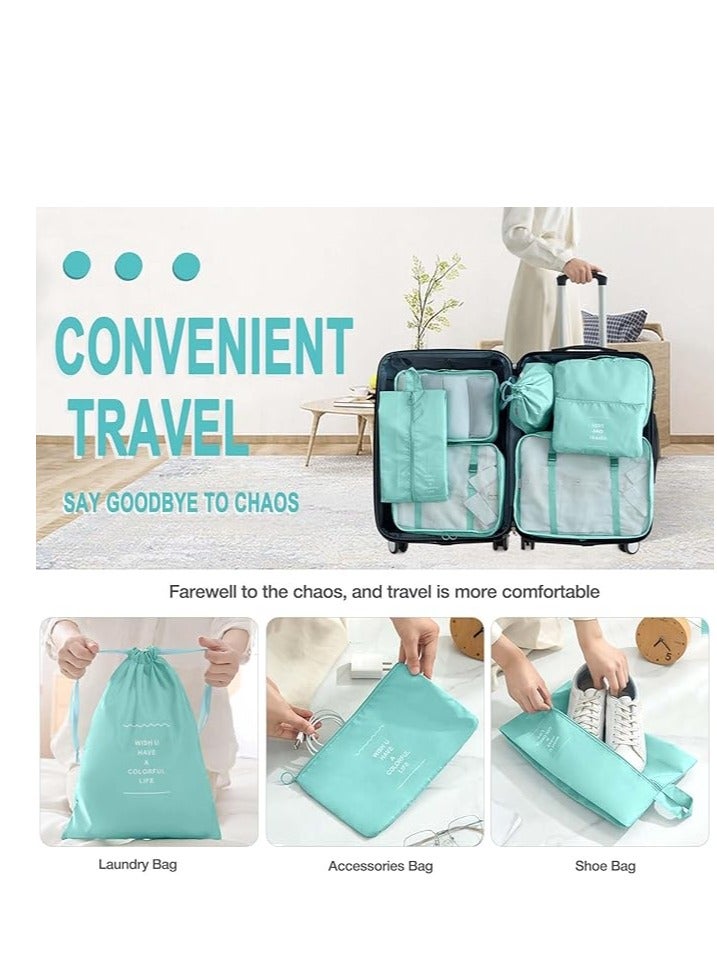 7-Piece Luggage Packing Organizers Set – Travel Packing Cubes with Shoe Bag, Cosmetics Bag, Clothing Organizers, Compression Packing Cubes, Travel Accessories for Easy Organization, Luggage Organizer Set, Space-Saving Travel Solution, Packing Cube Set for Suitcase, Carry-On, Travel Gear - Image 5