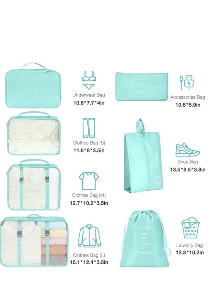 7-Piece Luggage Packing Organizers Set – Travel Packing Cubes with Shoe Bag, Cosmetics Bag, Clothing Organizers, Compression Packing Cubes, Travel Accessories for Easy Organization, Luggage Organizer Set, Space-Saving Travel Solution, Packing Cube Set for Suitcase, Carry-On, Travel Gear - Image 2