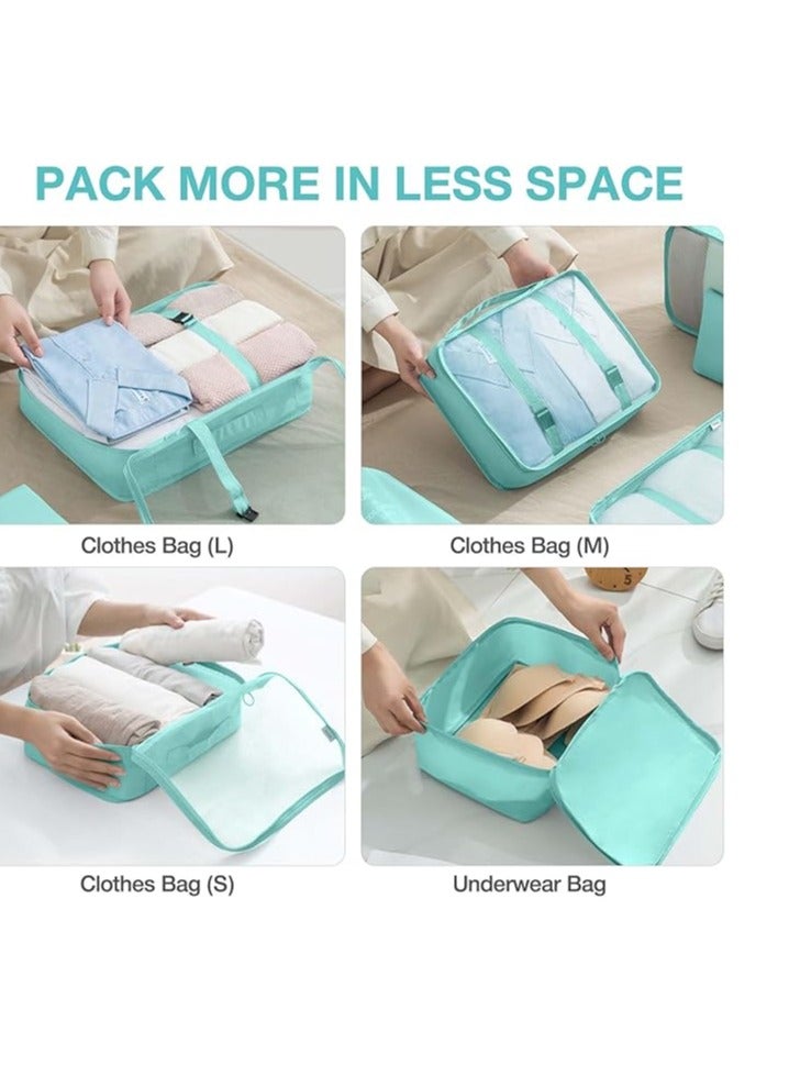 7-Piece Luggage Packing Organizers Set – Travel Packing Cubes with Shoe Bag, Cosmetics Bag, Clothing Organizers, Compression Packing Cubes, Travel Accessories for Easy Organization, Luggage Organizer Set, Space-Saving Travel Solution, Packing Cube Set for Suitcase, Carry-On, Travel Gear - Image 4