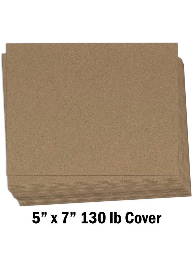 Hamilco Brown Kraft Cardstock Thick Paper Cards 5X7 Blank Card Stock Heavy Weight 130 Lb Cover 50 Pack  - Image 2
