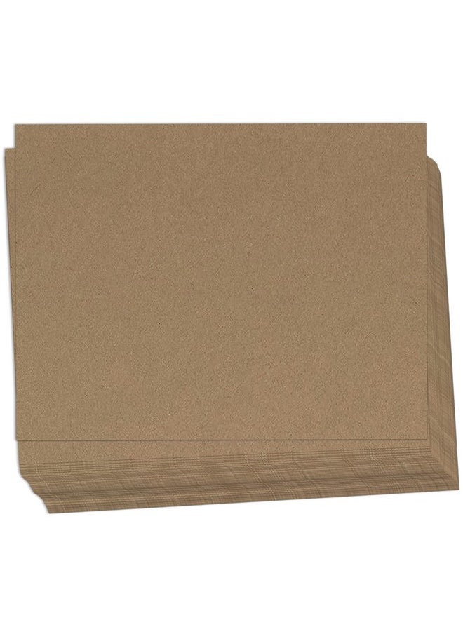 Hamilco Brown Kraft Cardstock Thick Paper Cards 5X7 Blank Card Stock Heavy Weight 130 Lb Cover 50 Pack  - Image 1