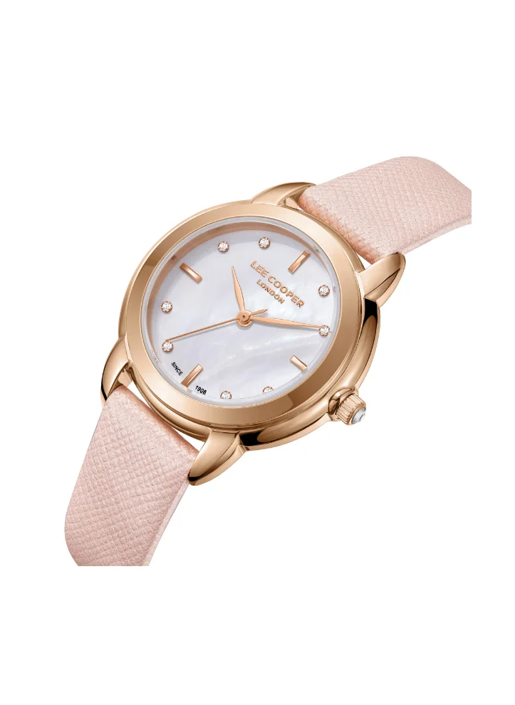 لي كوبر LEE COOPER LC08025.420 Women's Analog Display Watch & Leather Strap Beige