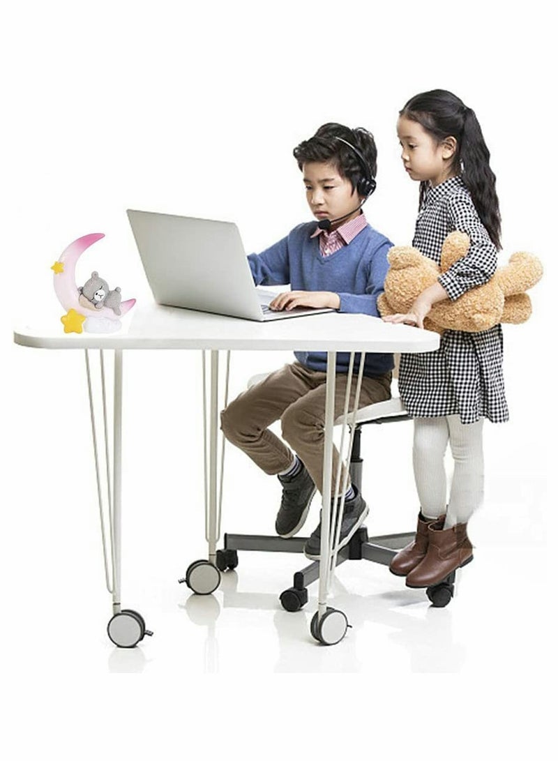 Zikra Bear Moon Cake Topper 2Pcs Bear and Moon Figurine Toy Birthday Cake Topper Bear Moon Centerpiece Cake Decorations for Kids Girls Birthday Baby Shower Party Supplies - Image 3