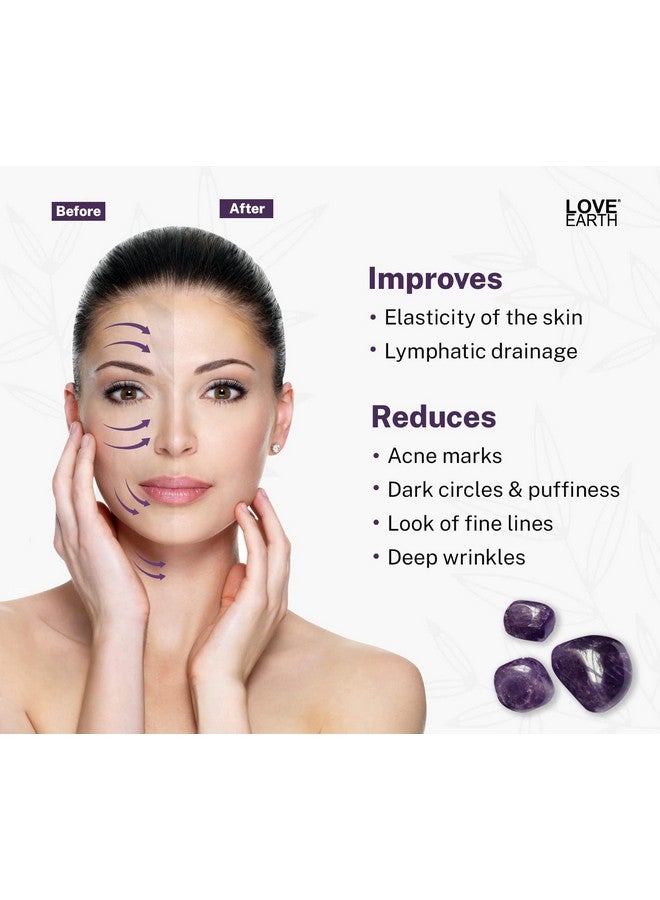 Love Earth Amethyst Face Roller With Amethyst Gemstone Massage Tool For Anti-Ageing, Eliminates Toxins And Relives Stress & Strain - Image 5