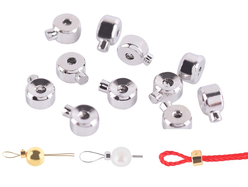 KONMAY 30pcs Stopper Crimp Beads for Bracelets and Necklaces, 18K Gold Plated 3.2mm Mixed Locker Seperator Beads, Positioning Spacer Beads for Jewelry Making - Image 2