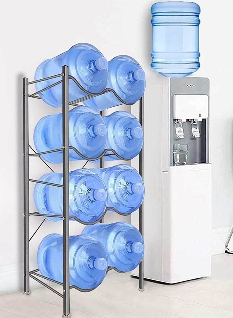 DubaiGallery 5 Gallon Water Jug Holder for 8 Bottles, 4 Tier Water Jug Stand with 8 lots Storage Rack, Heavy Duty Water Jug Rack Cooler Dispenser Bottle Holder with Reinforced Frame for Kitchen Office  - Image 3