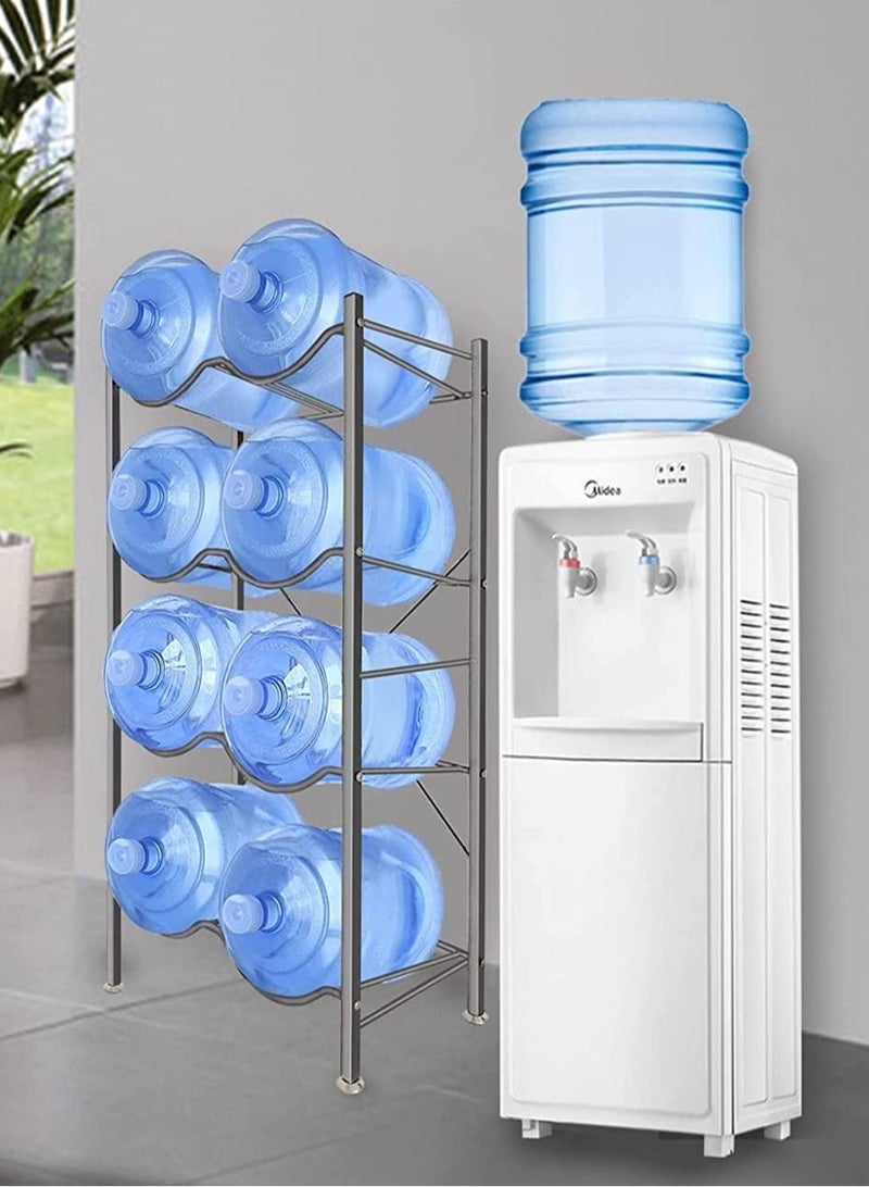 DubaiGallery 5 Gallon Water Jug Holder for 8 Bottles, 4 Tier Water Jug Stand with 8 lots Storage Rack, Heavy Duty Water Jug Rack Cooler Dispenser Bottle Holder with Reinforced Frame for Kitchen Office  - Image 4
