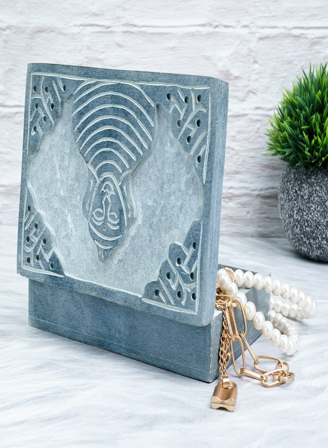 Crocon Handmade Jewelry Box - Royal Style Decorative Organizer for Jewelry & Makeup, Elegant Trinket Box, Table Decor, Gift for Mother & Precious Keepsakes, Buddha Design - 6x4x1.7 Inch - Image 2