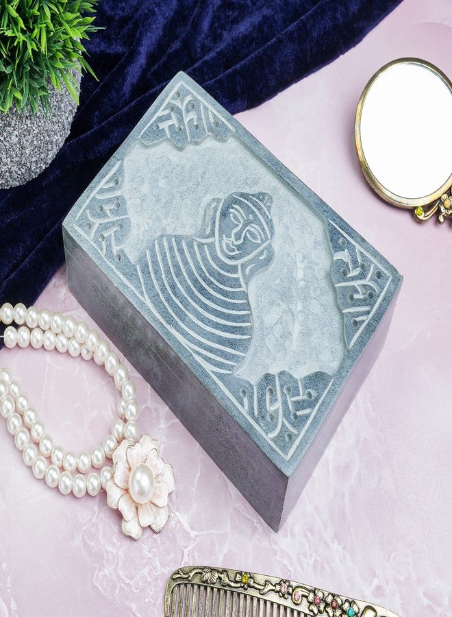 Crocon Handmade Jewelry Box - Royal Style Decorative Organizer for Jewelry & Makeup, Elegant Trinket Box, Table Decor, Gift for Mother & Precious Keepsakes, Buddha Design - 6x4x1.7 Inch - Image 1