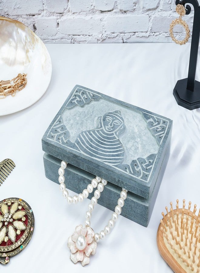Crocon Handmade Jewelry Box - Royal Style Decorative Organizer for Jewelry & Makeup, Elegant Trinket Box, Table Decor, Gift for Mother & Precious Keepsakes, Buddha Design - 6x4x1.7 Inch - Image 5