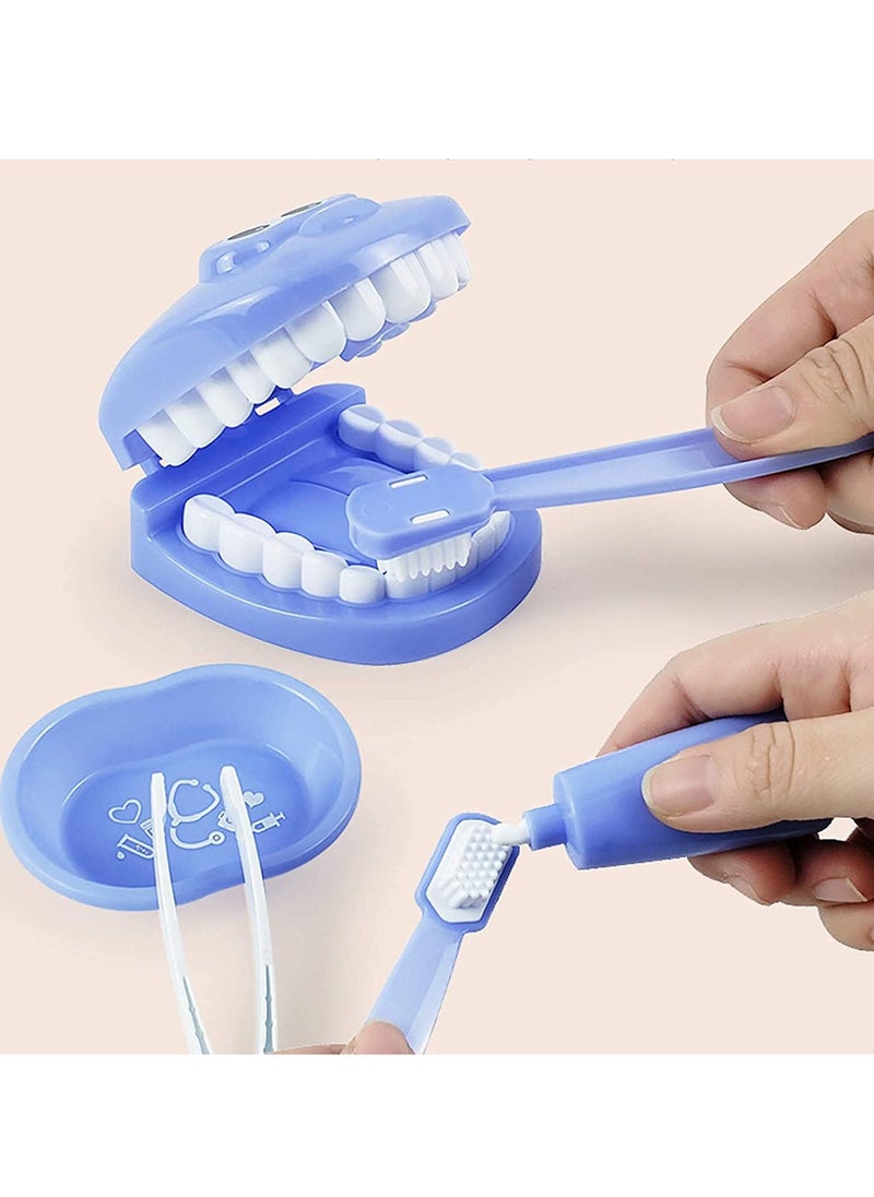 YelaJoy مجموعة ألعاب طبيب الأسنان للأطفال مكونة من 9 قطع/مجموعة، مجموعة ألعاب تظاهرية لمرحلة ما قبل المدرسة لتعليم تنظيف الأسنان للأطفال الصغار، مجموعة ألعاب الطبيب الأرجوانية التعليمية  - Image 4