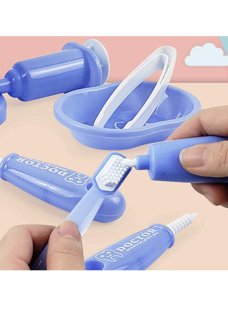 YelaJoy مجموعة ألعاب طبيب الأسنان للأطفال مكونة من 9 قطع/مجموعة، مجموعة ألعاب تظاهرية لمرحلة ما قبل المدرسة لتعليم تنظيف الأسنان للأطفال الصغار، مجموعة ألعاب الطبيب الأرجوانية التعليمية  - Image 5