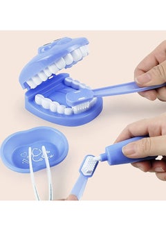 YelaJoy مجموعة ألعاب طبيب الأسنان للأطفال مكونة من 9 قطع/مجموعة، مجموعة ألعاب تظاهرية لمرحلة ما قبل المدرسة لتعليم تنظيف الأسنان للأطفال الصغار، مجموعة ألعاب الطبيب الأرجوانية التعليمية  - Image 4