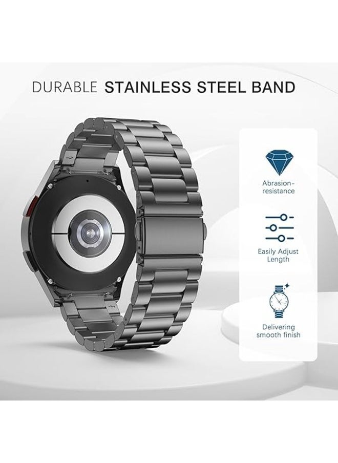 ELTRAZONE Gray Stainless Steel Metal Band for Samsung Galaxy Watch 7FE/6/5/4 (40mm/44mm) & Galaxy Watch 5 Pro (45mm), Galaxy Watch 6 Classic (43mm/47mm), Galaxy Watch 4 Classic (42mm/46mm) - No Gap Design  - Image 3