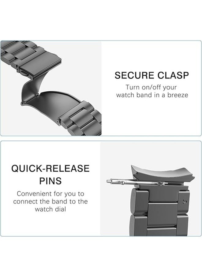 ELTRAZONE Gray Stainless Steel Metal Band for Samsung Galaxy Watch 7FE/6/5/4 (40mm/44mm) & Galaxy Watch 5 Pro (45mm), Galaxy Watch 6 Classic (43mm/47mm), Galaxy Watch 4 Classic (42mm/46mm) - No Gap Design  - Image 4