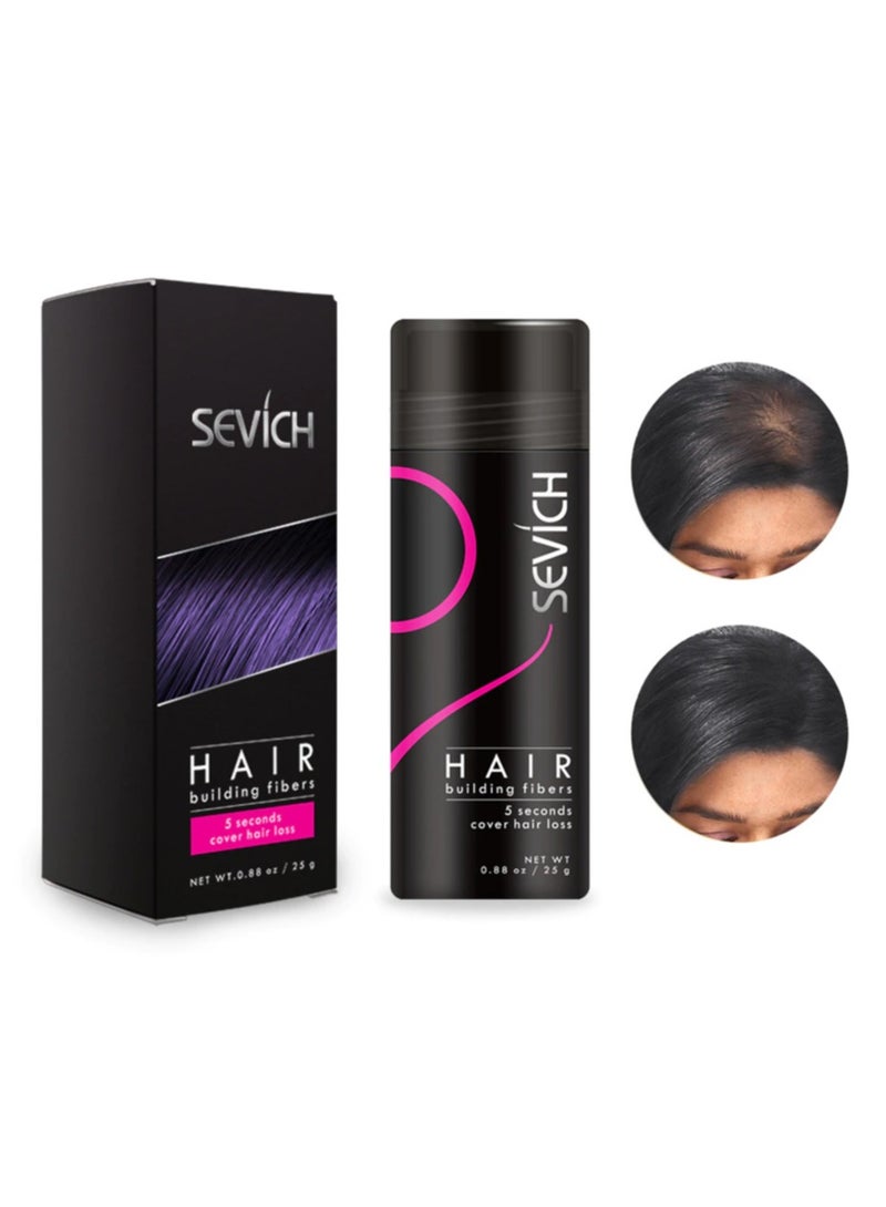 Sevich Hair Building Fibers, Natural Concealing Hair Building Fiber, Keratin Thicker Anti Hairs Loss Thickening Fiber Powders For Hair Growth Thickness And Styling, (1pc, Black) - Image 1
