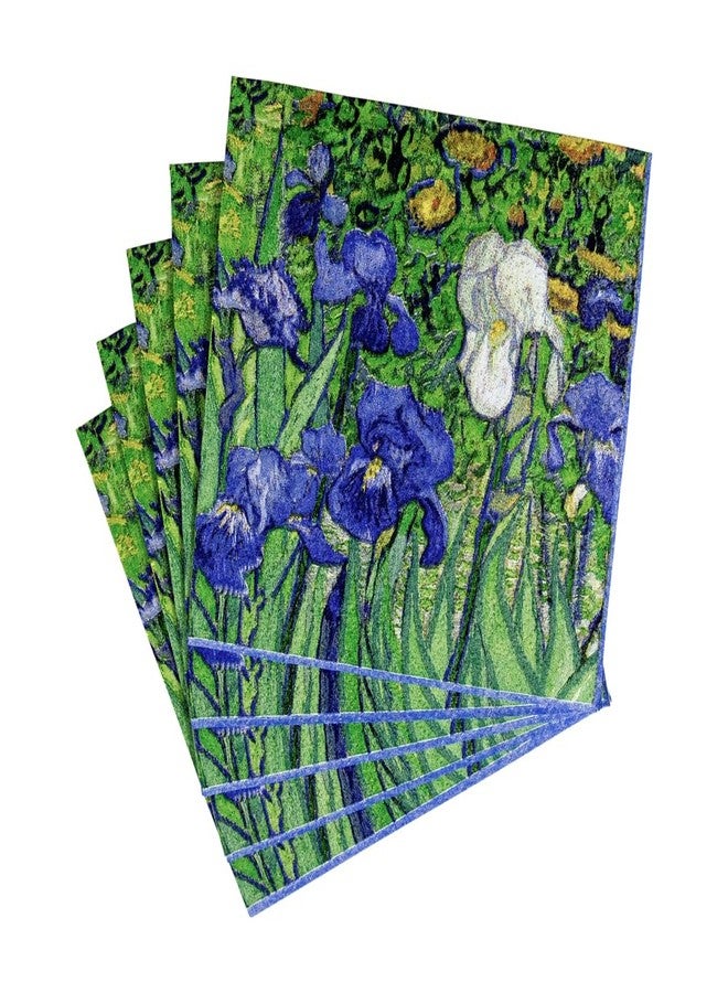 Caspari Van Gogh Irises Paper Cocktail Napkins - Four Packs of 20 - Image 2