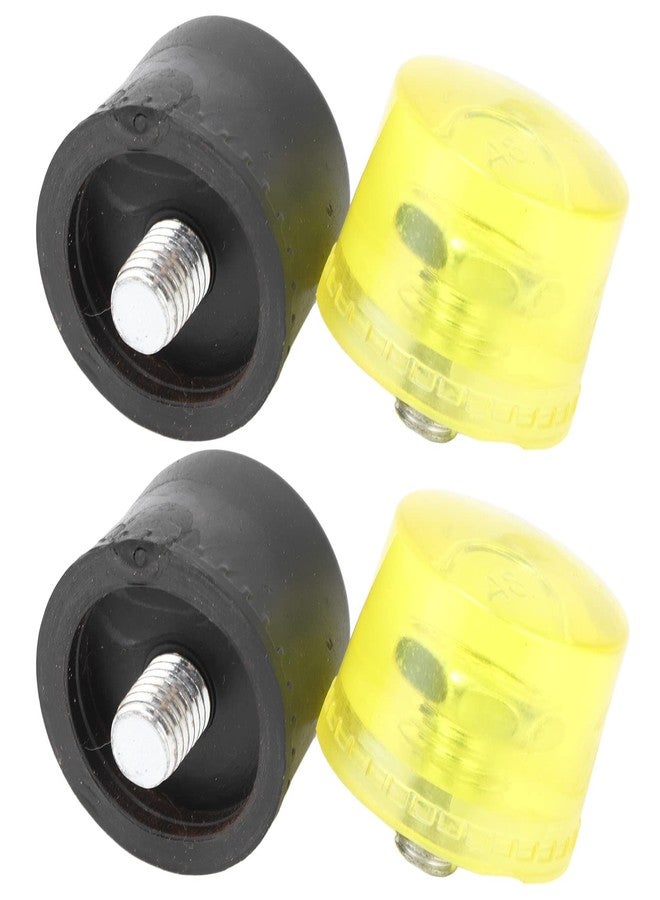 Kadimendium 2 Set Rubber Striking Head Hammer Replacement Tips Set Mallet Accessories Yellow Black Rubber Mallet Hammer (25mm Diameter) - Image 1