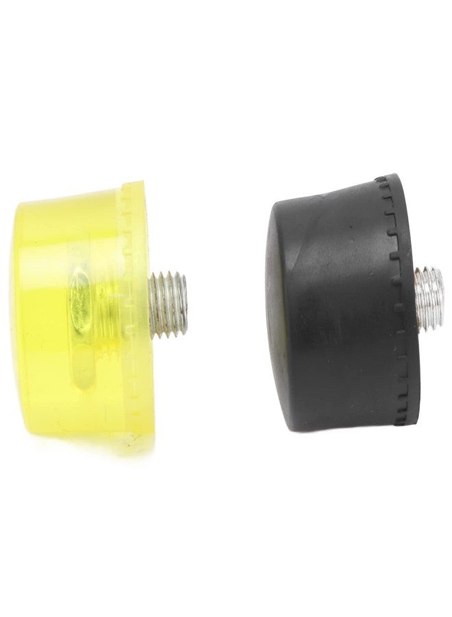 Kadimendium 2 Set Rubber Striking Head Hammer Replacement Tips Set Mallet Accessories Yellow Black Rubber Mallet Hammer (25mm Diameter) - Image 3