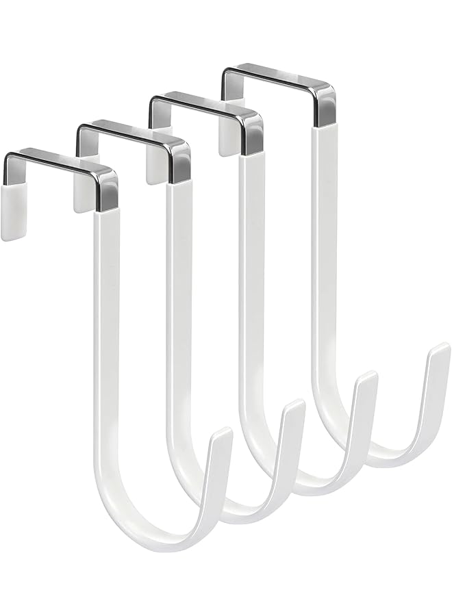 promass Over the Door Hooks, Hangers Hooks with Rubber Prevent Scratches Heavy Duty Organizer for Living Room, Bathroom, Bedroom Hanging Clothes, Towels, Hats, Coats, Bags (4 Pack White) - Image 1